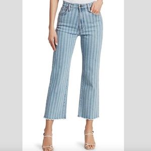Joe's Jeans Striped High Rise Wide Leg Crop Jeans Blake Two Tone
